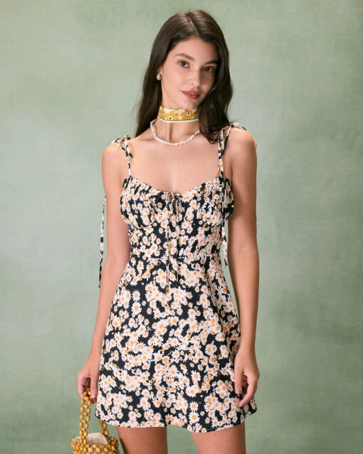 The Black Ruched Daisy Slip Mini Dress -CINN Clothing Shop 0327RIHOAS 134 1