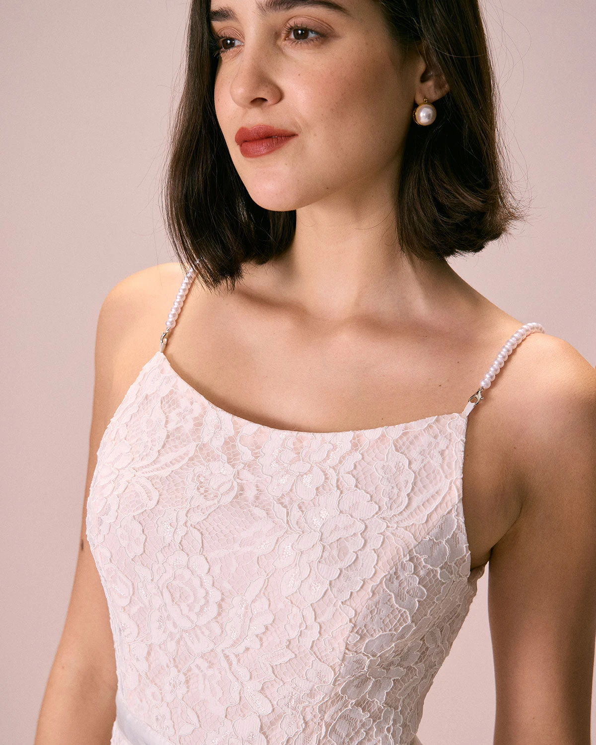 The White Floral Lace Mermaid Midi Dress 2 The White Floral Lace Mermaid Midi Dress - Image 2