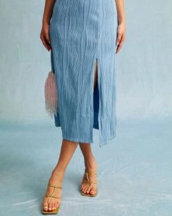 The Blue Wave Textured Pearl Strap Midi Dress 9 The Blue Wave Textured Pearl Strap Midi Dress -CINN Clothing Shop 0415 31682 970775