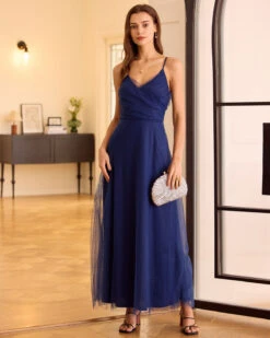 The Navy V Neck Mesh Wrap Maxi Dress 8 The Navy V Neck Mesh Wrap Maxi Dress -CINN Clothing Shop 0421RIHOAS 1118