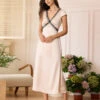 The Apricot V-Neck Lace Backless Maxi Dress