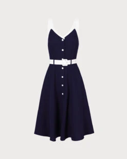 The Navy V Neck Colorblock Belted Midi Dress 11 The Navy V Neck Colorblock Belted Midi Dress -CINN Clothing Shop 0 0c87316e 18cb 4975 a0d1 4c83abc51005