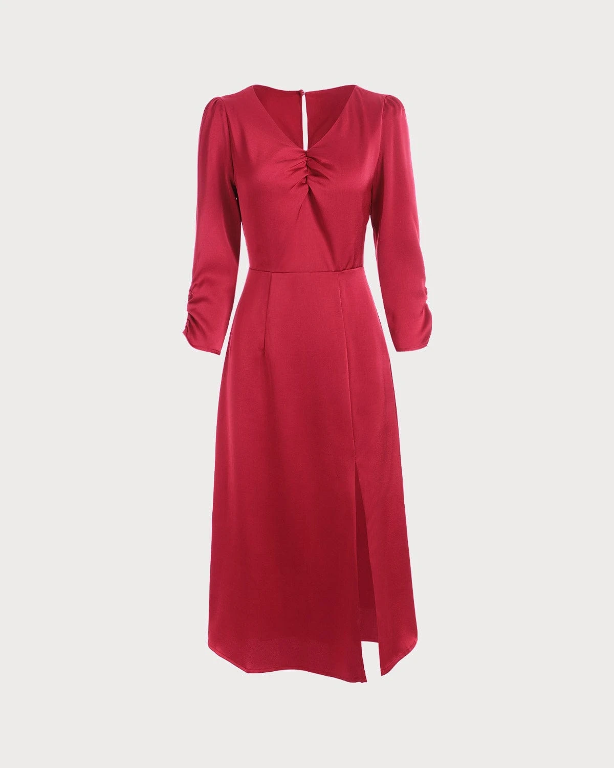 The Solid V Neck Slit Maxi Dress 7 The Solid V Neck Slit Maxi Dress - Image 7