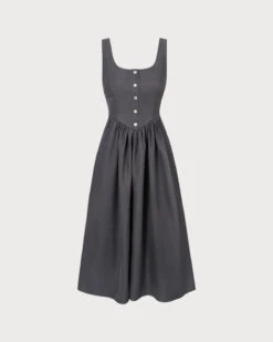 The Grey Square Neck Ruched Midi Dress 11 The Grey Square Neck Ruched Midi Dress -CINN Clothing Shop 0 1fd524b5 6f15 4e75 b827 0a1a83fefbca