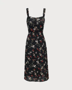The Black Elasticized Straps Floral Midi Dress 14 The Black Elasticized Straps Floral Midi Dress -CINN Clothing Shop 0 32e3d100 b911 4ee3 9599 6f037de4537d