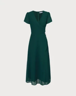 The Green V Neck Button Wrap Maxi Dress 11 The Green V Neck Button Wrap Maxi Dress -CINN Clothing Shop 0 4cc955a5 312a 4309 8728 9cc79038d133