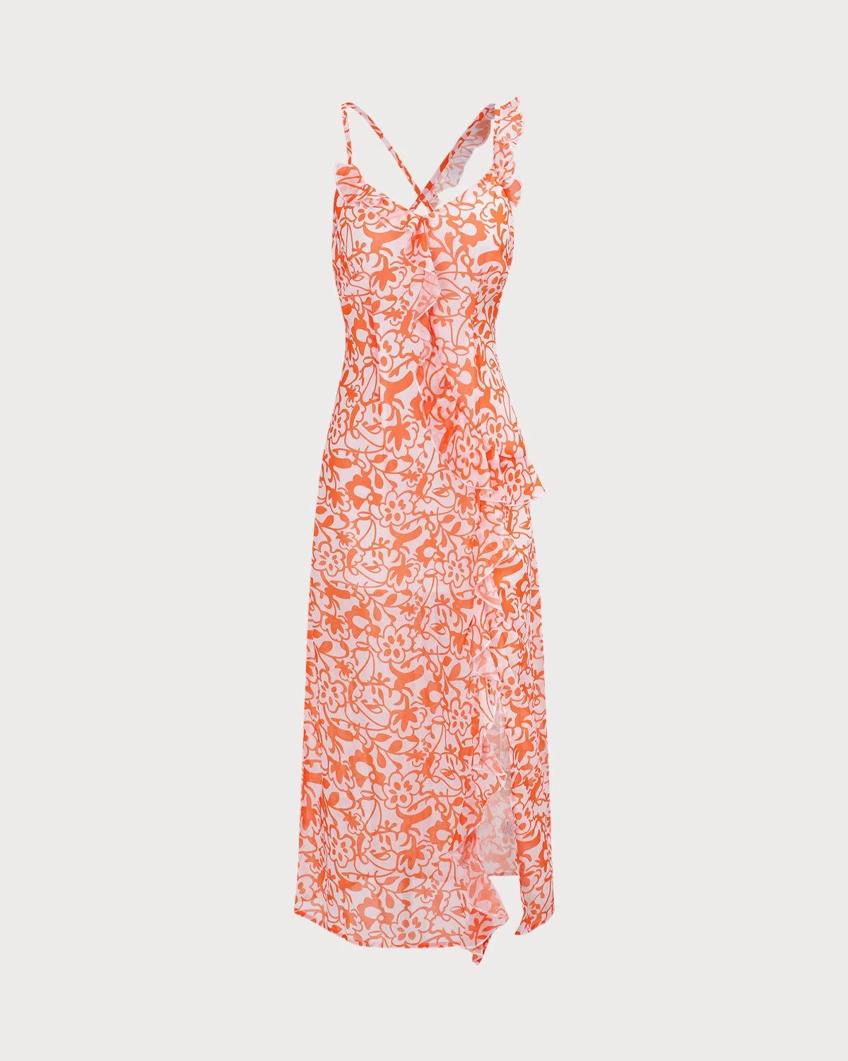 The Orange V Neck Floral Ruffle Maxi Dress 7 The Orange V Neck Floral Ruffle Maxi Dress - Image 7