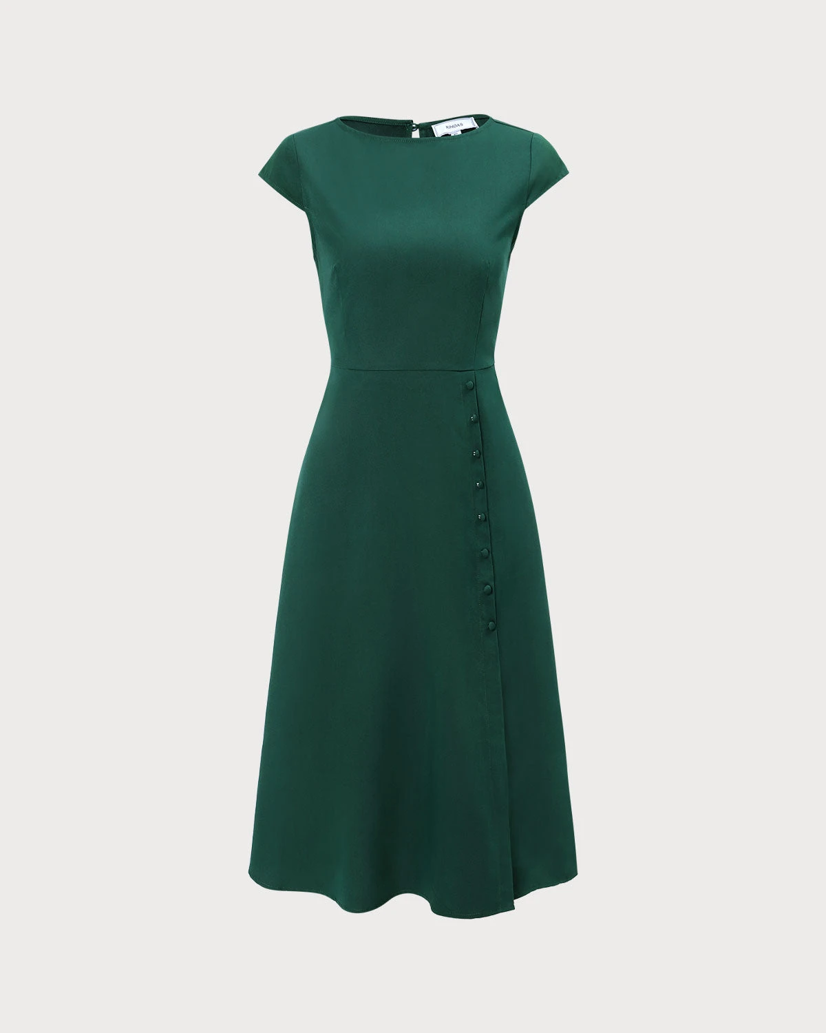 The Green Boat Neck Cutout Back Midi Dress 7 The Green Boat Neck Cutout Back Midi Dress - Image 7