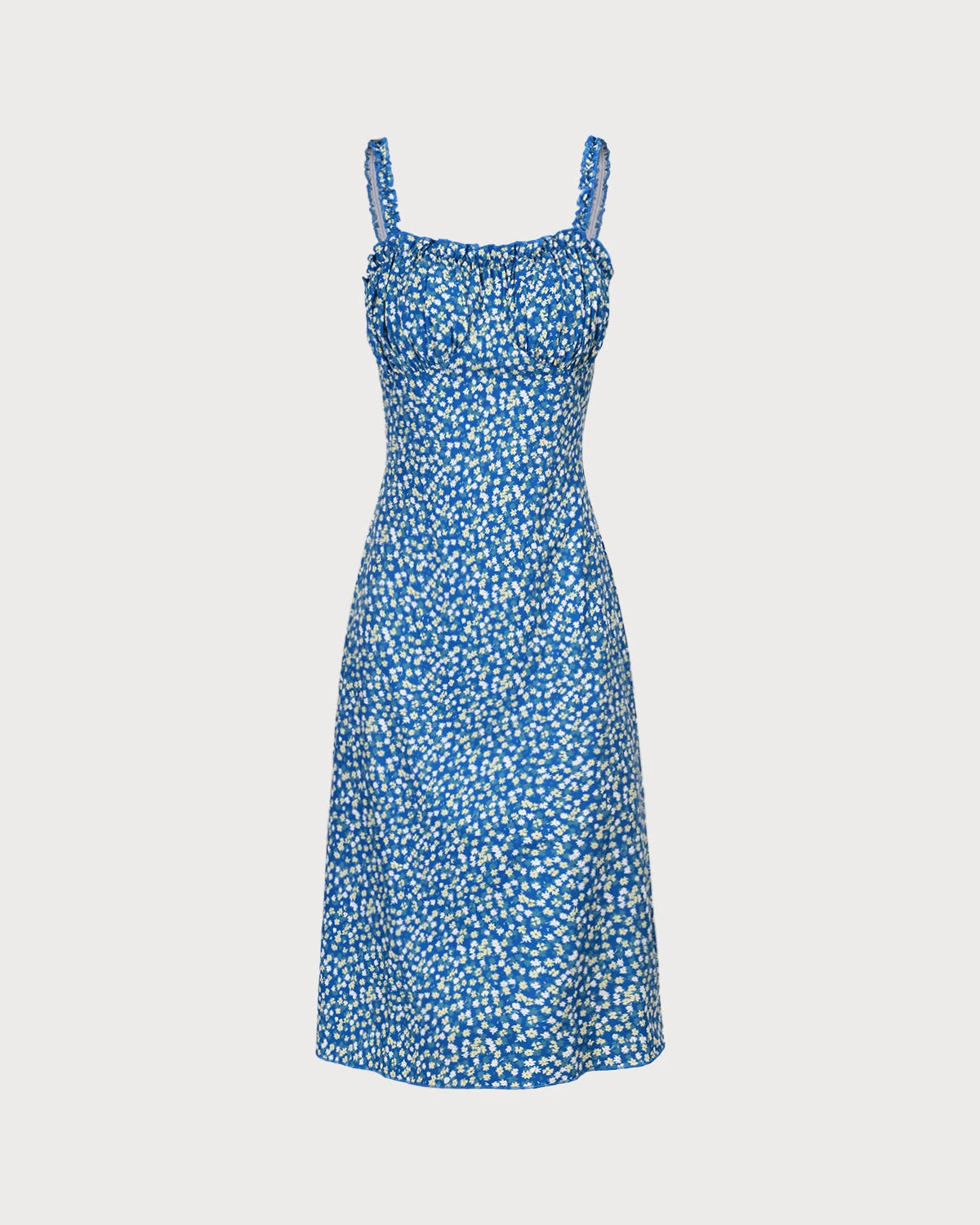 The Blue Floral Frill Trim Midi Dress 5 The Blue Floral Frill Trim Midi Dress - Image 5