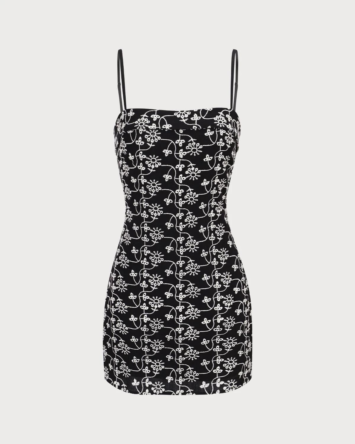 The Black Floral Embroidery Cotton Slip Mini Dress 6 The Black Floral Embroidery Cotton Slip Mini Dress - Image 6