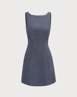 The Grey Boat Neck Sleeveless Mini Dress -CINN Clothing Shop 0 7900b267 040c 41a6 b0a3 30b46ef5d298