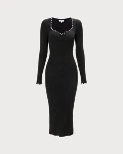 The Black Pearl Trim Bodycon Knit Midi Dress 12 The Black Pearl Trim Bodycon Knit Midi Dress -CINN Clothing Shop 0 7b25d3b2 bd31 4425 b2b4 1fe065338cc4
