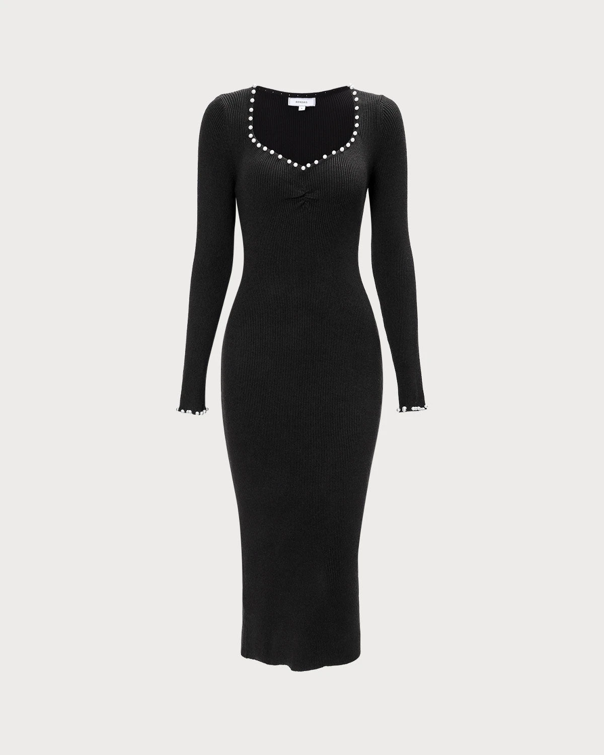 The Black Pearl Trim Bodycon Knit Midi Dress 6 The Black Pearl Trim Bodycon Knit Midi Dress - Image 6