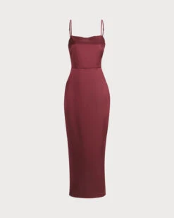 The Red Back Slit Satin Sling Maxi Dress 11 The Red Back Slit Satin Sling Maxi Dress -CINN Clothing Shop 0 8137db1a 7b27 410d b634 5effa0bb25b6