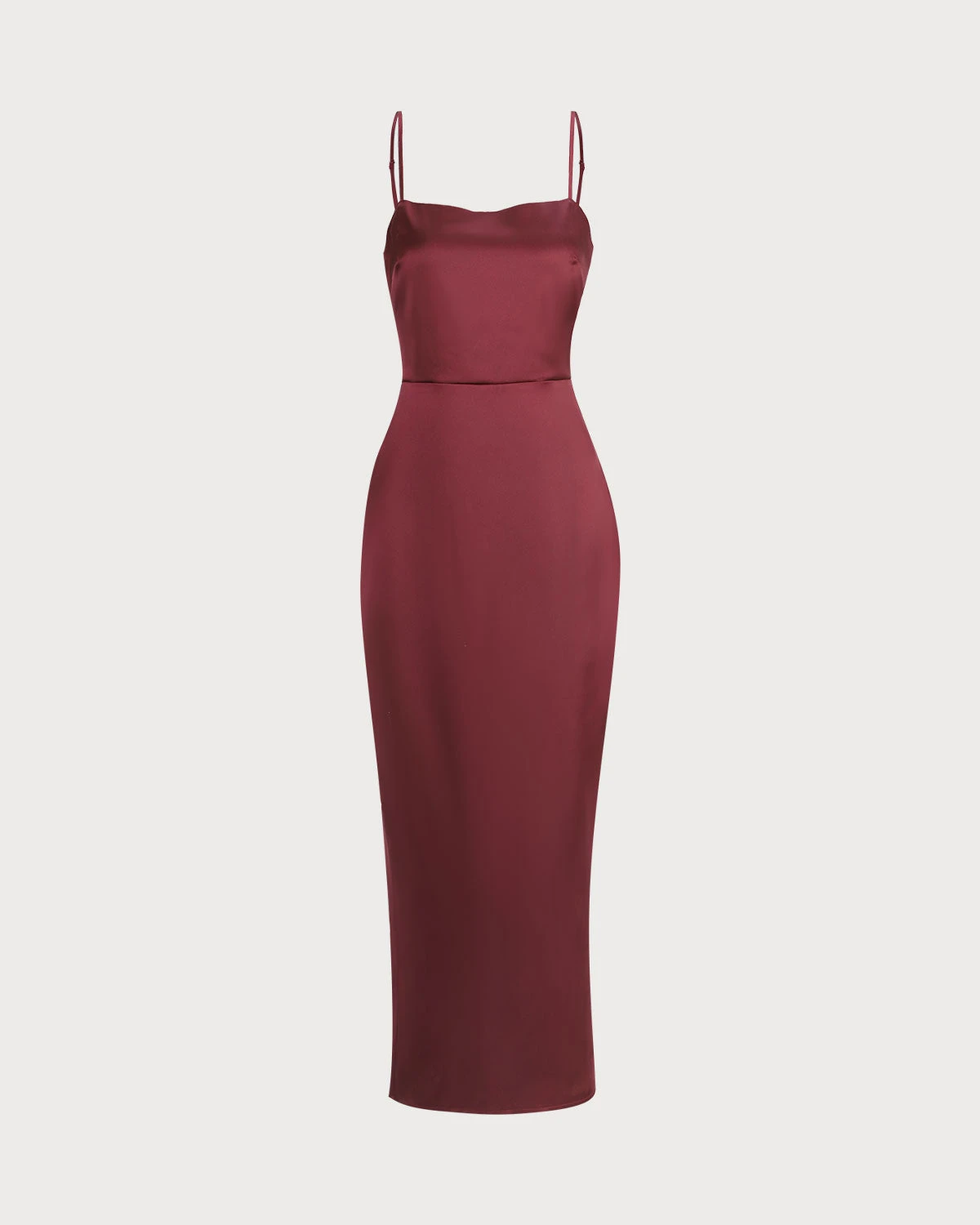 The Red Back Slit Satin Sling Maxi Dress 4 The Red Back Slit Satin Sling Maxi Dress - Image 4