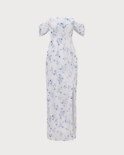 The White Floral Slit Strapless Maxi Dress 11 The White Floral Slit Strapless Maxi Dress -CINN Clothing Shop 0 879ca579 bd98 4a30 a58d 39898e6bb393
