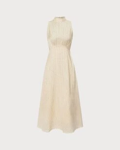 The Apricot Mock Neck Polka Dot Maxi Dress -CINN Clothing Shop 0 991319c7 18b6 4aa2 aa9a df3cd0124c1a 268237