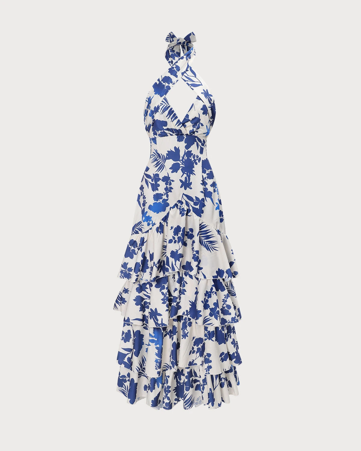 The Blue Halter Cut Out Ruffle Maxi Dress 7 The Blue Halter Cut Out Ruffle Maxi Dress - Image 7