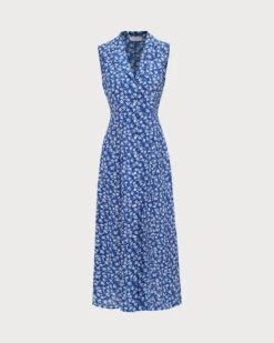 The Blue Collared Button-up Floral Maxi Dress -CINN Clothing Shop 0 9ae84421 b594 4369 8671 9f78066c38da