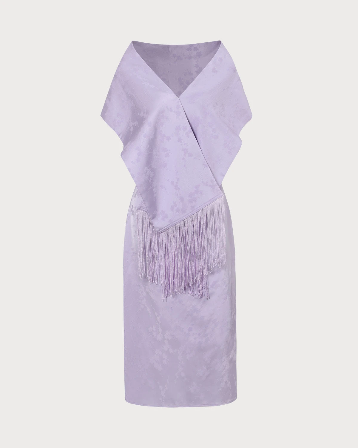 The Purple Jacquard Slip Midi Dress & Fringed Shawl 7 The Purple Jacquard Slip Midi Dress & Fringed Shawl - Image 7