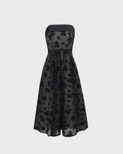 The Black Floral Strapless Midi Dress 14 The Black Floral Strapless Midi Dress -CINN Clothing Shop 0 b961acad 8226 4c34 a0ea 875bb4d6a431