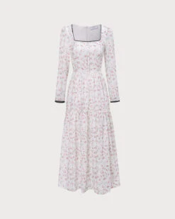 The White Square Neck Floral Maxi Dress 14 The White Square Neck Floral Maxi Dress -CINN Clothing Shop 0 c0515014 52fb 4d33 9af4 64570f0cffef