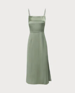 The Green Square Neck Satin Slip Midi Dress 14 The Green Square Neck Satin Slip Midi Dress -CINN Clothing Shop 0 c32c35fe 4814 4223 8e26 6cf087c93e1e