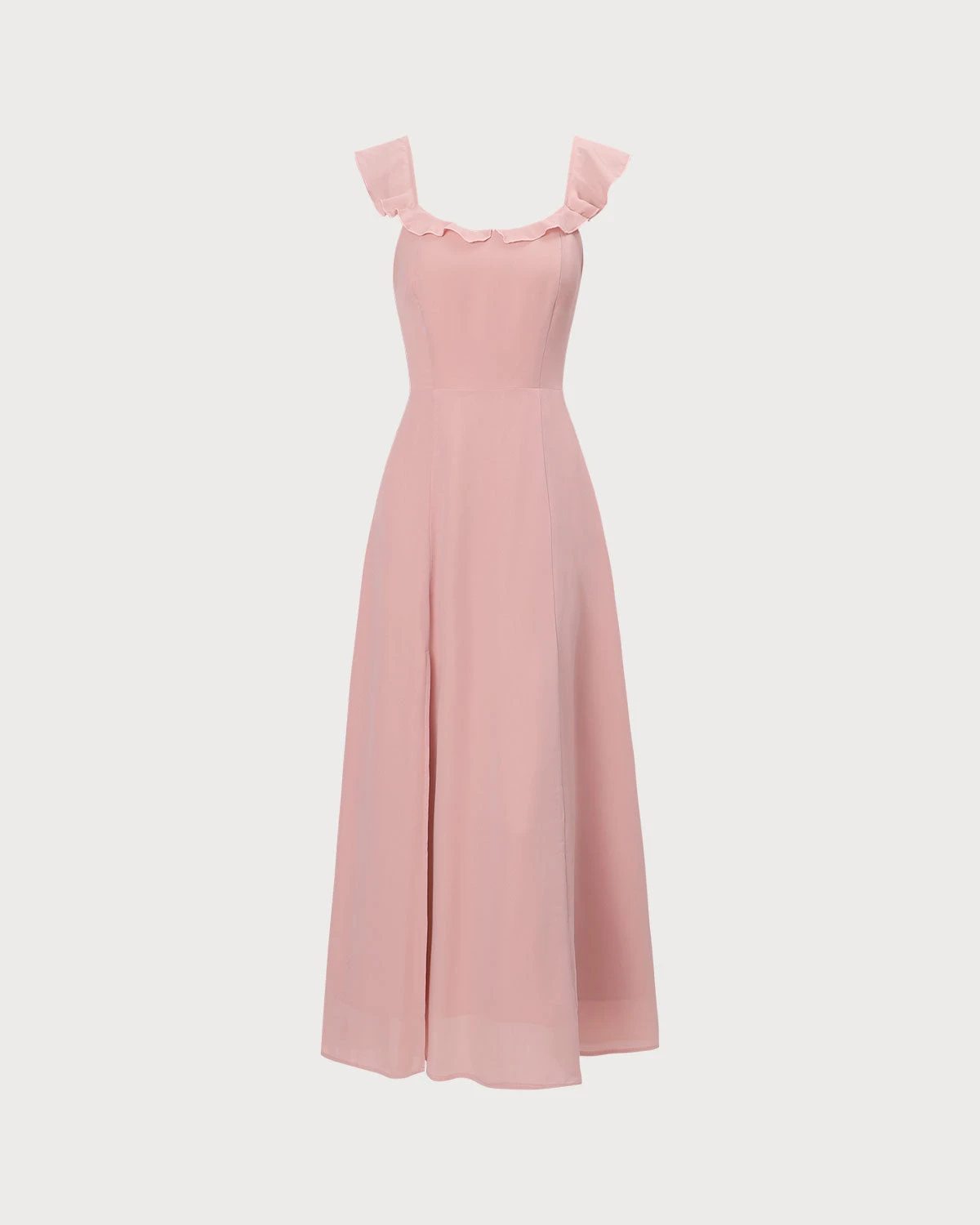 The Pink Ruffled Sleeveless Slit Maxi Dress 6 The Pink Ruffled Sleeveless Slit Maxi Dress - Image 6