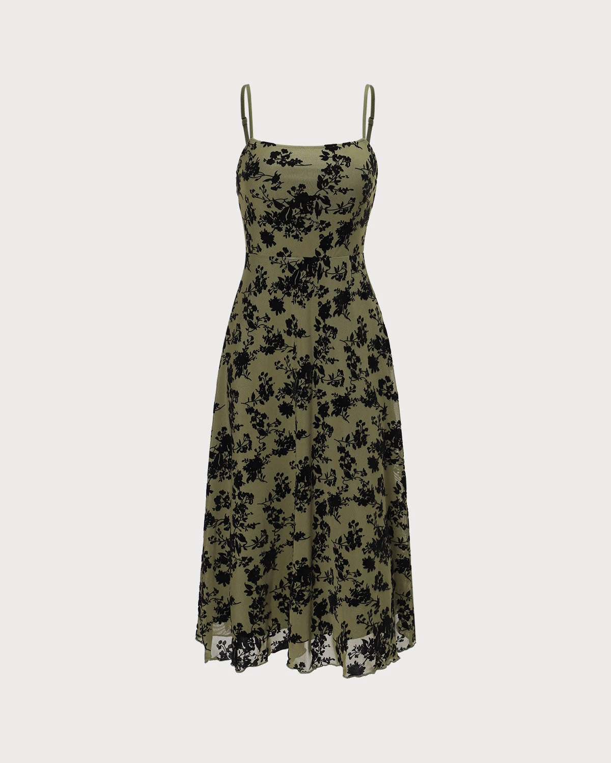 The Green Floral Burnout A-Line Slip Midi Dress 6 The Green Floral Burnout A-Line Slip Midi Dress - Image 6