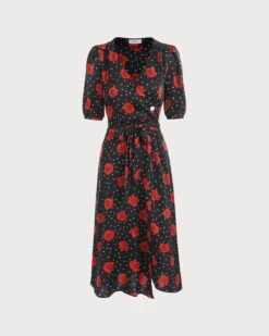 The V Neck Puff Sleeve Floral Wrap Midi Dress 13 The V Neck Puff Sleeve Floral Wrap Midi Dress -CINN Clothing Shop 0 ec77dbf1 dd65 4f7b b577 4b5d8c10332d 498092