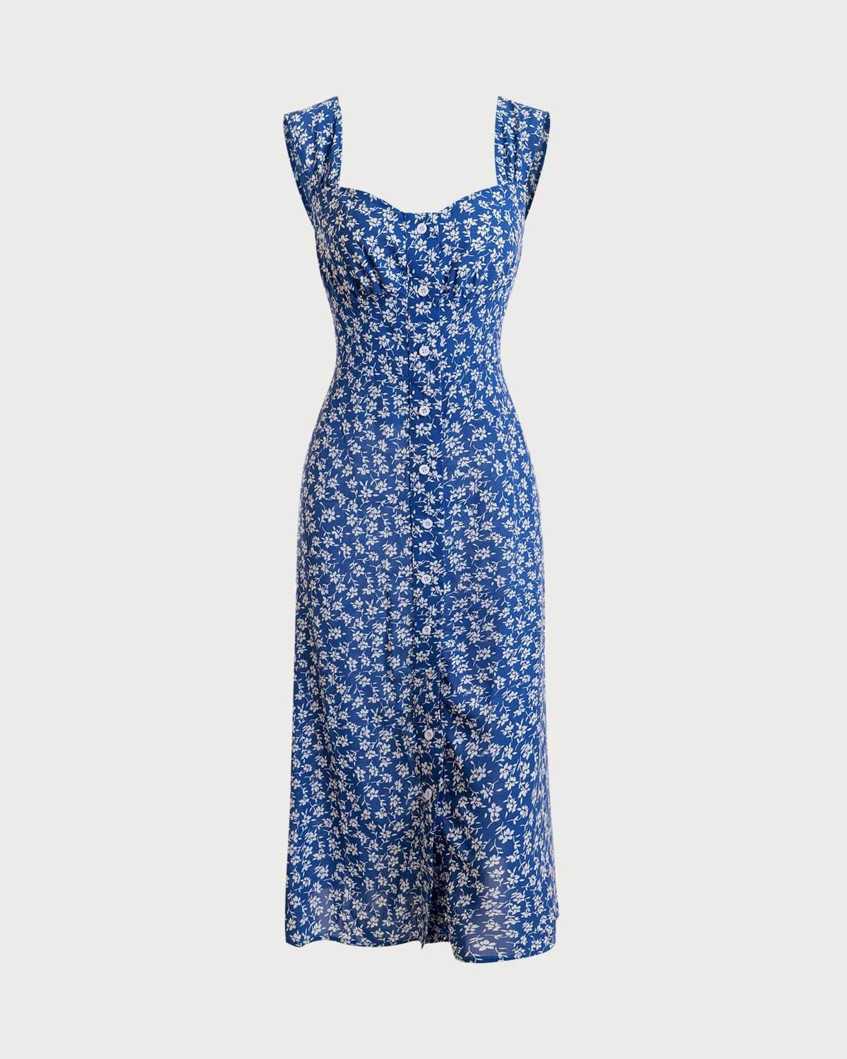 The Single-breasted Floral Midi Dress 8 The Single-breasted Floral Midi Dress - Image 8