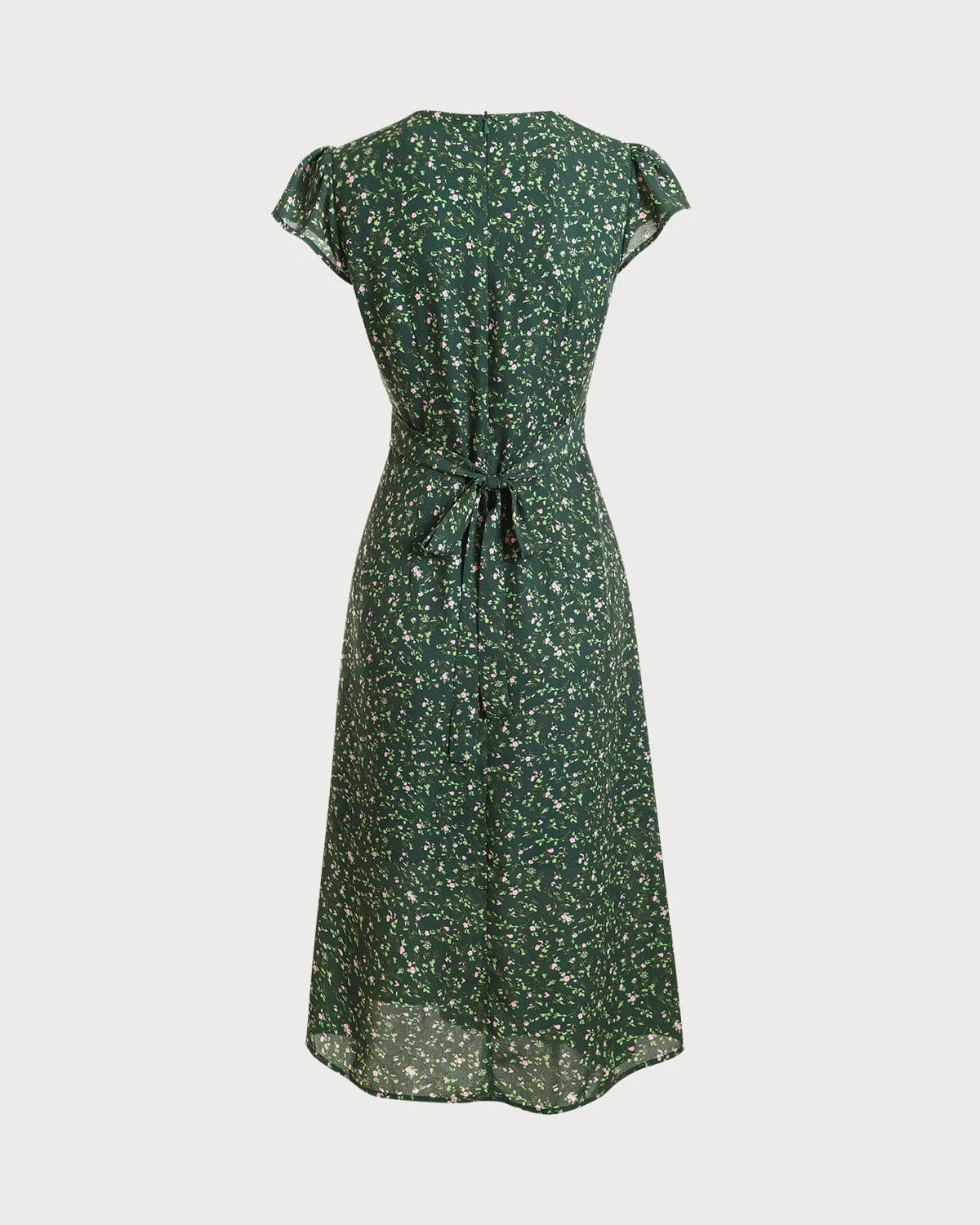 The V Neck Frill Trim Midi Dress 5 The V Neck Frill Trim Midi Dress - Image 5