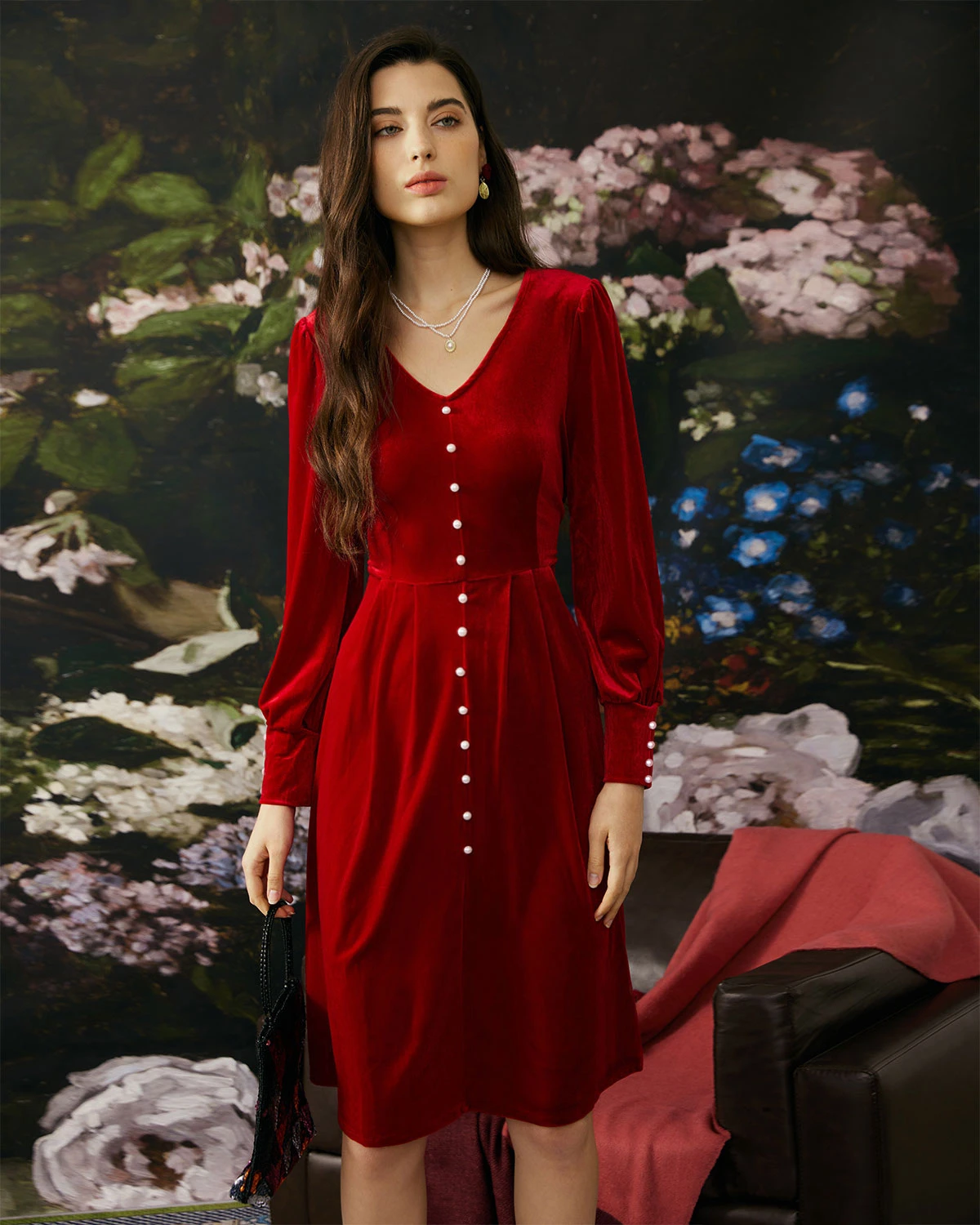 The Pearl Button Red Velvet Dress 1 The Pearl Button Red Velvet Dress