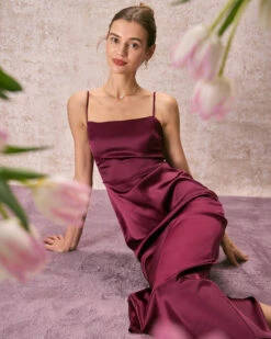 The Red Back Slit Satin Sling Maxi Dress 13 The Red Back Slit Satin Sling Maxi Dress -CINN Clothing Shop 240126 RIHOAS 3517