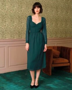 The Sweetheart Neckline Sheer Sleeve Midi Dress 13 The Sweetheart Neckline Sheer Sleeve Midi Dress -CINN Clothing Shop 2 1 dd360fea 9285 4cd0 85c3 9e455a6f6cc4 164126