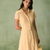 The Yellow Button Down Shirt Mini Dress