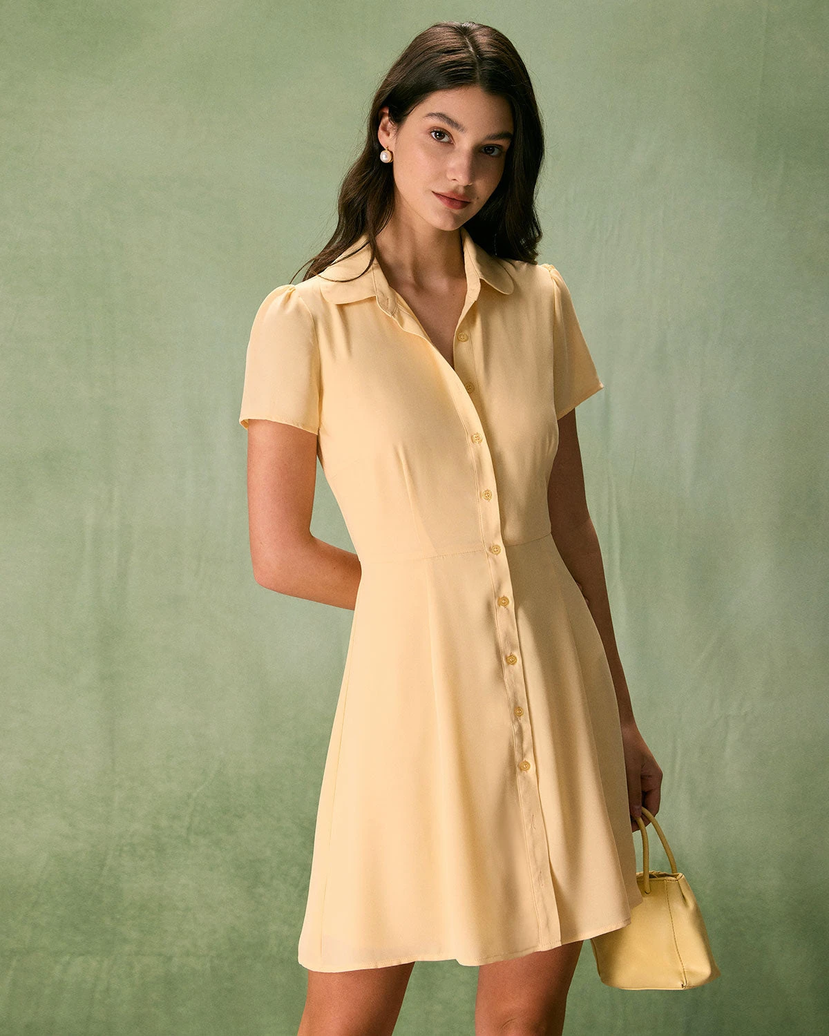 The Yellow Button Down Shirt Mini Dress 1 The Yellow Button Down Shirt Mini Dress