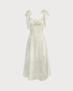 The Light Green Satin Floral Tie Strap Slit Midi Dress 13 The Light Green Satin Floral Tie Strap Slit Midi Dress -CINN Clothing Shop IMG 0033 173315