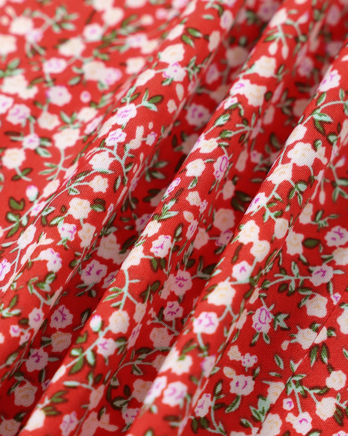 The Red V-Neck Front Slit Floral Midi Dress 7 The Red V-Neck Front Slit Floral Midi Dress - Image 7