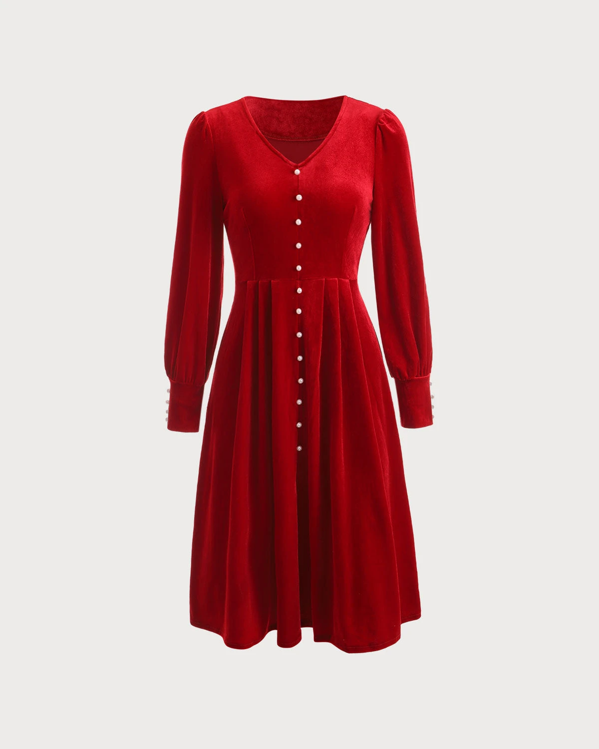 The Pearl Button Red Velvet Dress 6 The Pearl Button Red Velvet Dress - Image 6