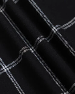 The Black Boat Neck Cotton Linen Plaid Mini Dress 11 The Black Boat Neck Cotton Linen Plaid Mini Dress -CINN Clothing Shop IMG 5458