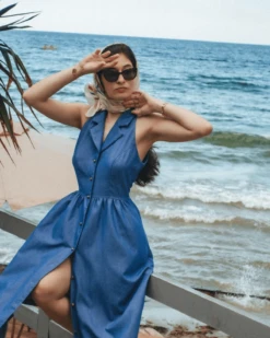 The Blue Lapel Tunic Sleeveless Midi Dress 15 The Blue Lapel Tunic Sleeveless Midi Dress -CINN Clothing Shop Photoby my.ragtime.gal 827997