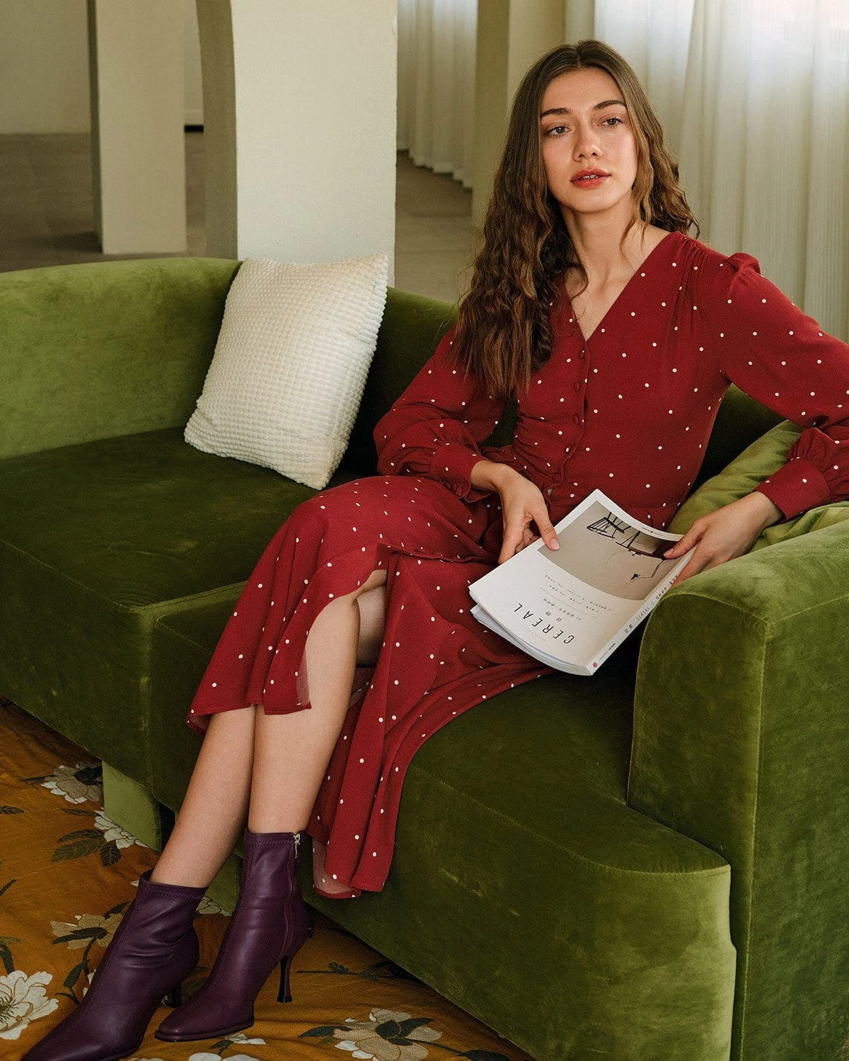 The Polka Dot Pleated Midi Dress 4 The Polka Dot Pleated Midi Dress - Image 4