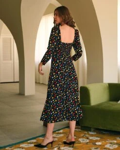 The Sweetheart Neck Polka Dot Maxi Dress -CINN Clothing Shop RIHOAS3435