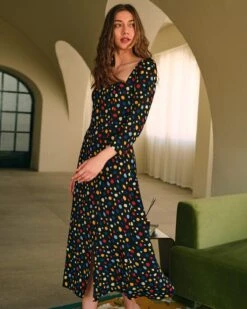 The Sweetheart Neck Polka Dot Maxi Dress -CINN Clothing Shop RIHOAS3468