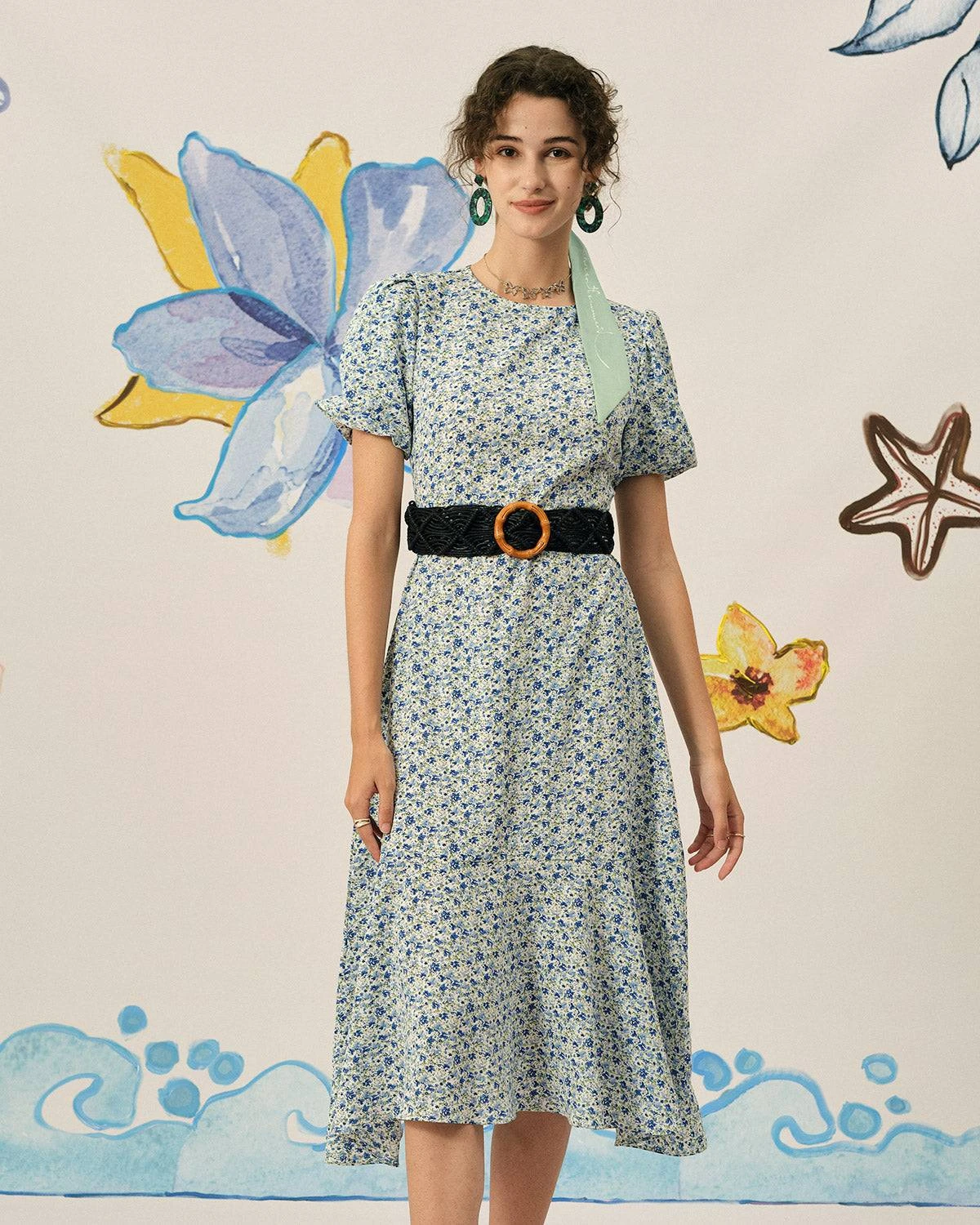 The Ruffle Backless Floral Midi Dress 1 The Ruffle Backless Floral Midi Dress