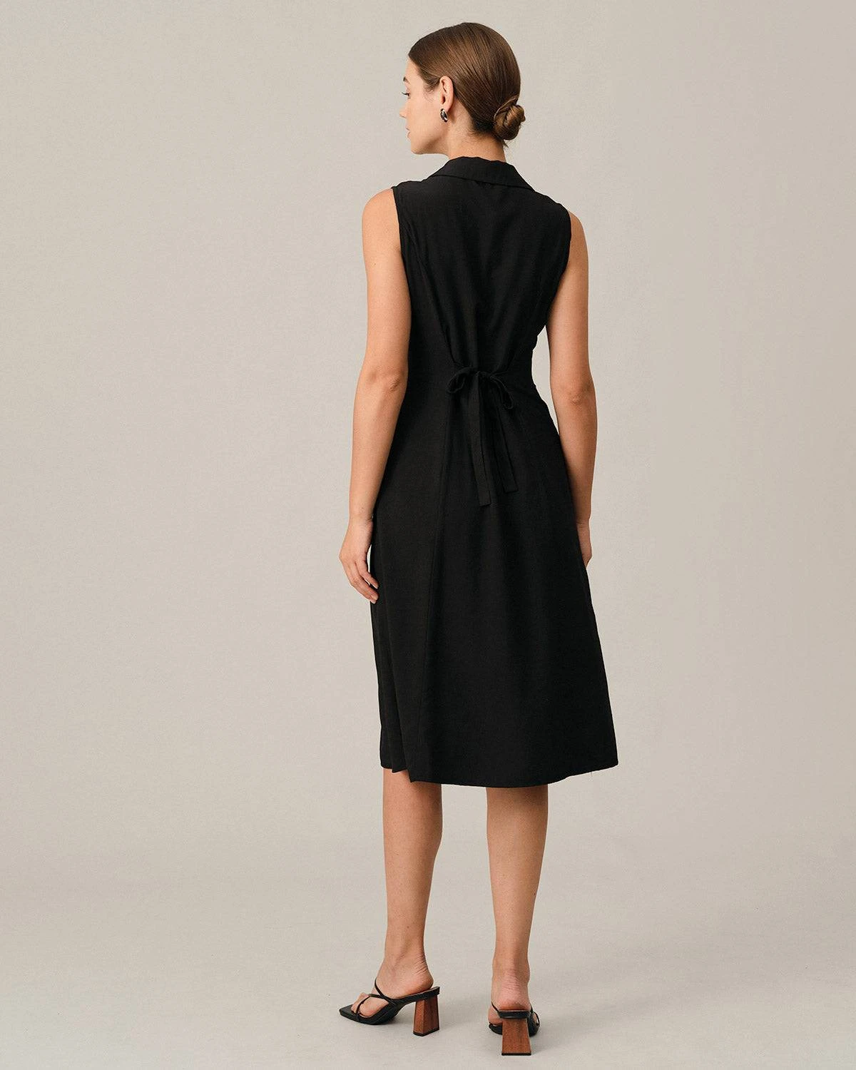 The Black V-Neck Tunic Midi Dress 7 The Black V-Neck Tunic Midi Dress - Image 7