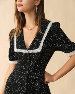 The Polka Dot Lace Trim Midi Dress 8 The Polka Dot Lace Trim Midi Dress -CINN Clothing Shop midi dresses the polka dot lace trim midi dress 38452865138901