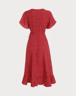 The Polka Dot Ruffle Wrap Dress 5 The Polka Dot Ruffle Wrap Dress -CINN Clothing Shop midi dresses the polka dot ruffle wrap dress 37722280853717