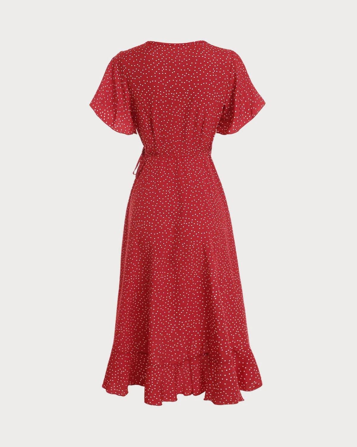 The Polka Dot Ruffle Wrap Dress 3 The Polka Dot Ruffle Wrap Dress - Image 3